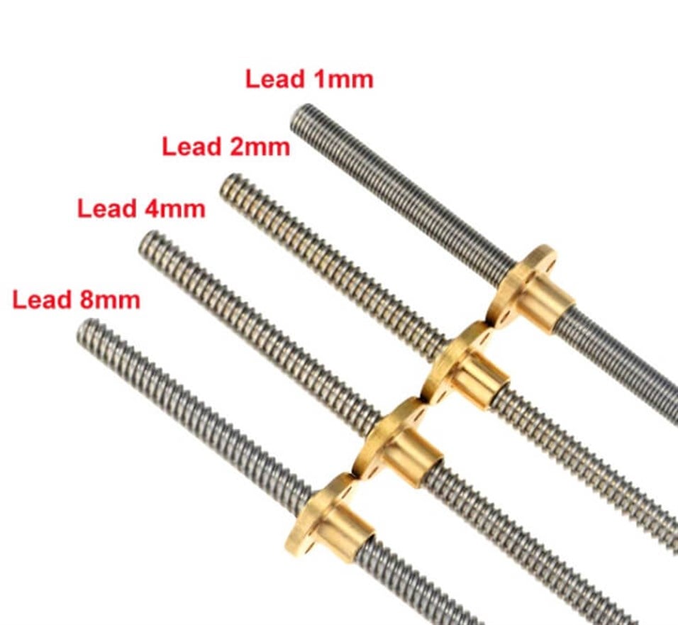 3D Yazıcı Trapez t8 8mm Lead 2mm Vidalı Mil ve Somun Seti 30 Cm