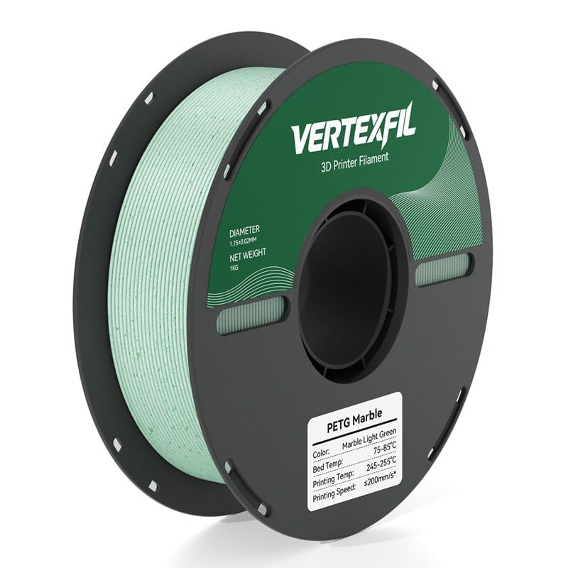 VERTEXFIL Mermer PETG Filament Yeşil 1.75mm 1Kg