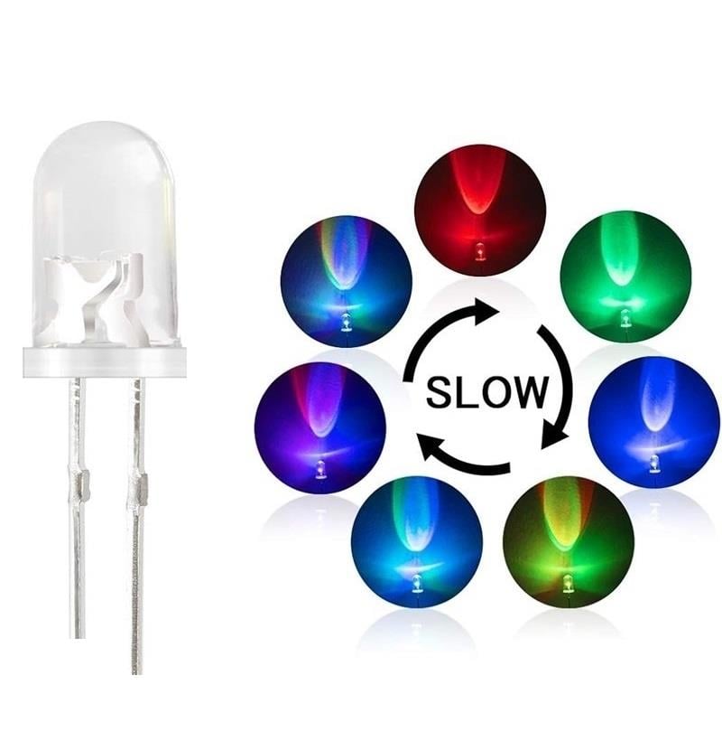 5mm Flaşör RGB Led 2 Bacaklı