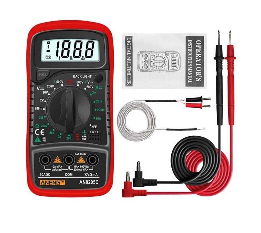 Aneng AN8205C Dijital Multimetre Kırmızı
