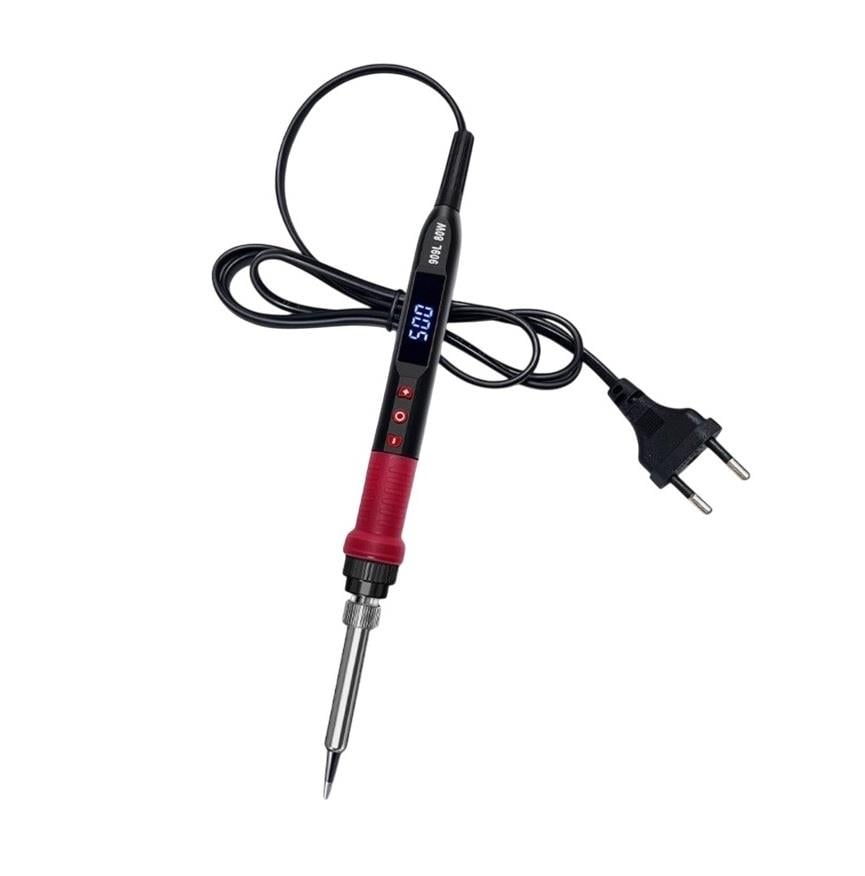 80W 909L Kalem Havya Isı Ayarlı Dijital Ekranlı Siyah