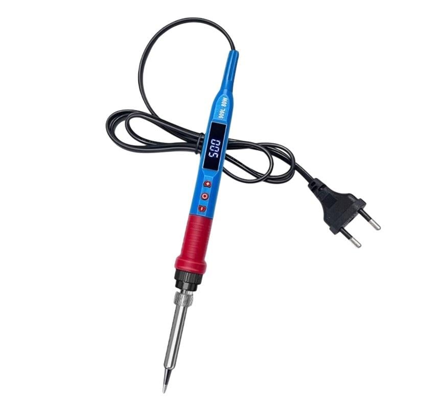 80W 909L Kalem Havya Isı Ayarlı Dijital Ekranlı Mavi