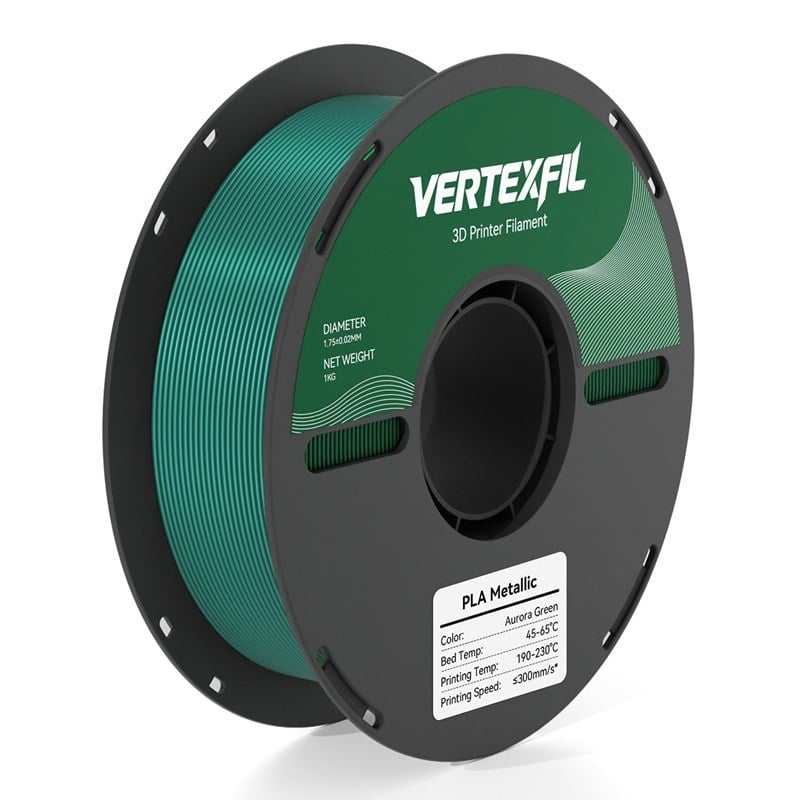 VERTEXFIL Metallic PLA Filament Yeşil 1.75mm 1Kg