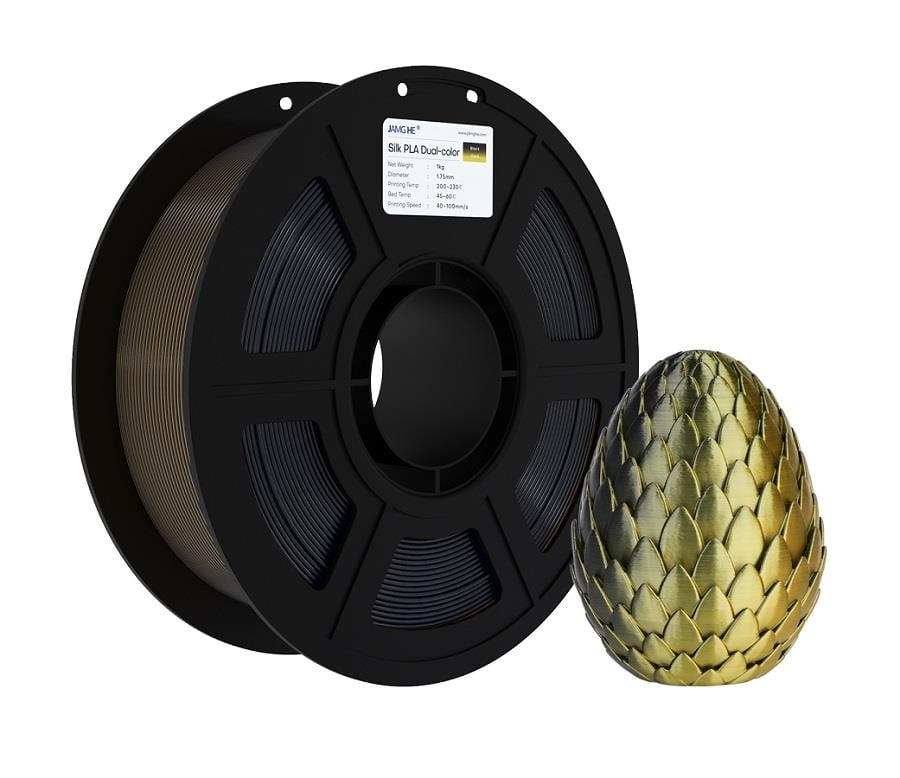 JAMG HE Çift Renkli Silk PLA Siyah Altın Filament 1.75mm 1Kg