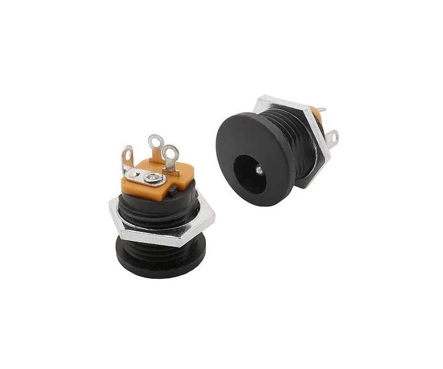Dişi DC Barrel Jack  Somunlu 2.1mm