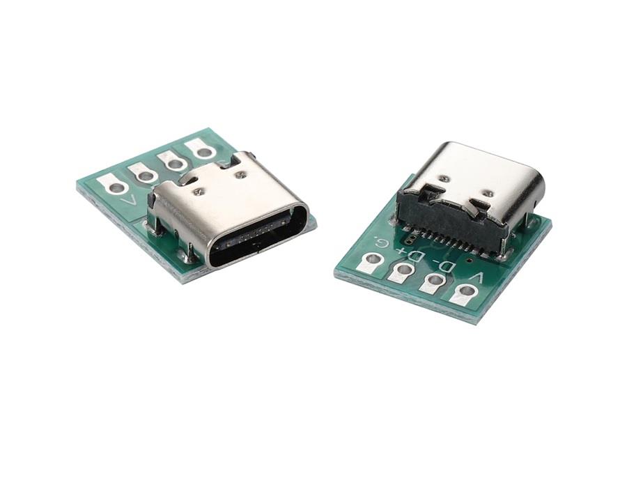 USB Type C 4 Pin DIP Çevirici Pcb Usb Dip Adaptör Kart