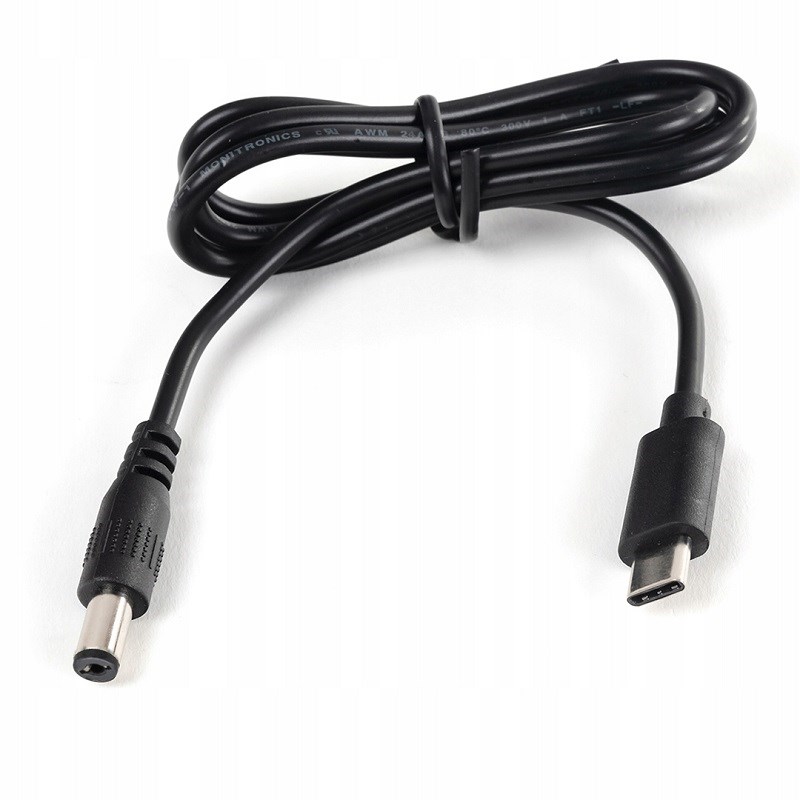 TYPE-C Erkek 5.5X2.5 mm Uçlu Adaptör Jacklı 1mt Kablo