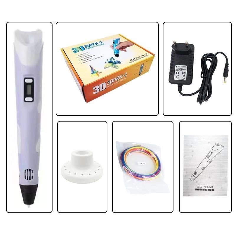 3D Kalem Yazıcı Seti 3D Kalem Printer Mor