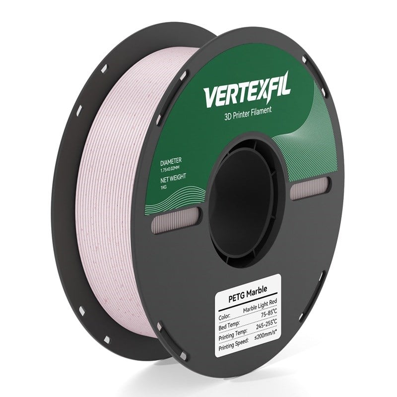 VERTEXFIL Mermer PETG Filament Kırmızı 1.75mm 1Kg