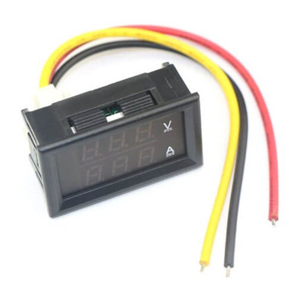 Dijital Panel Volt-Ampermetre DC [4.5-30V-10Amper] ( Kırmızı - Kırmızı )