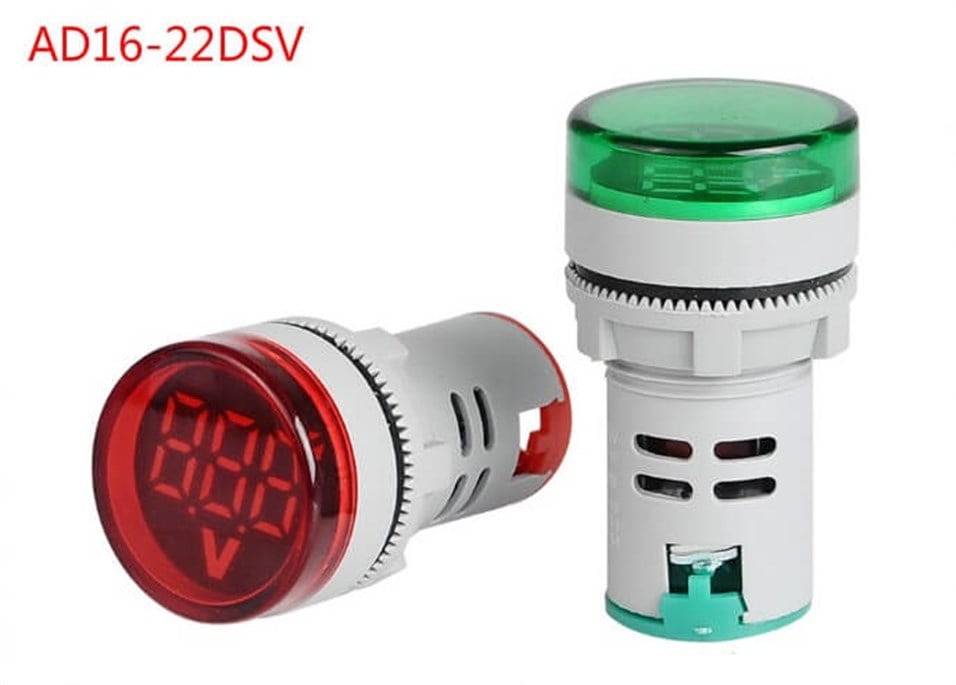 Dijital Voltmetre AC 60-500 Volt Kırmızı AD16-22DSV Panel Tipi