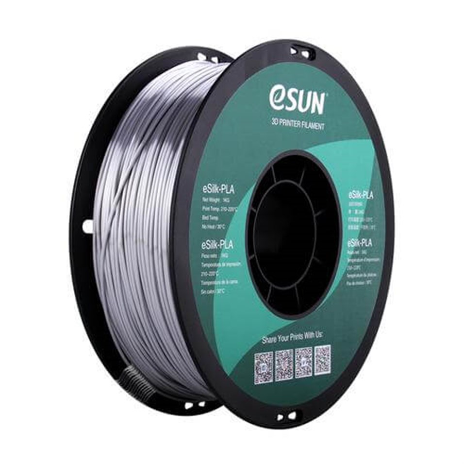 ESUN ESİLK-PLA FİLAMENT  1.75MM SİLVER (GÜMÜŞ PARLAK YÜZEY)