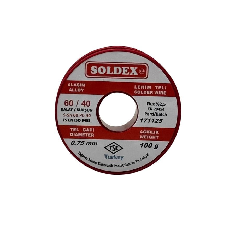 Soldex 0.75 mm 100 g Lehim Teli %60 SN / %40 Pb