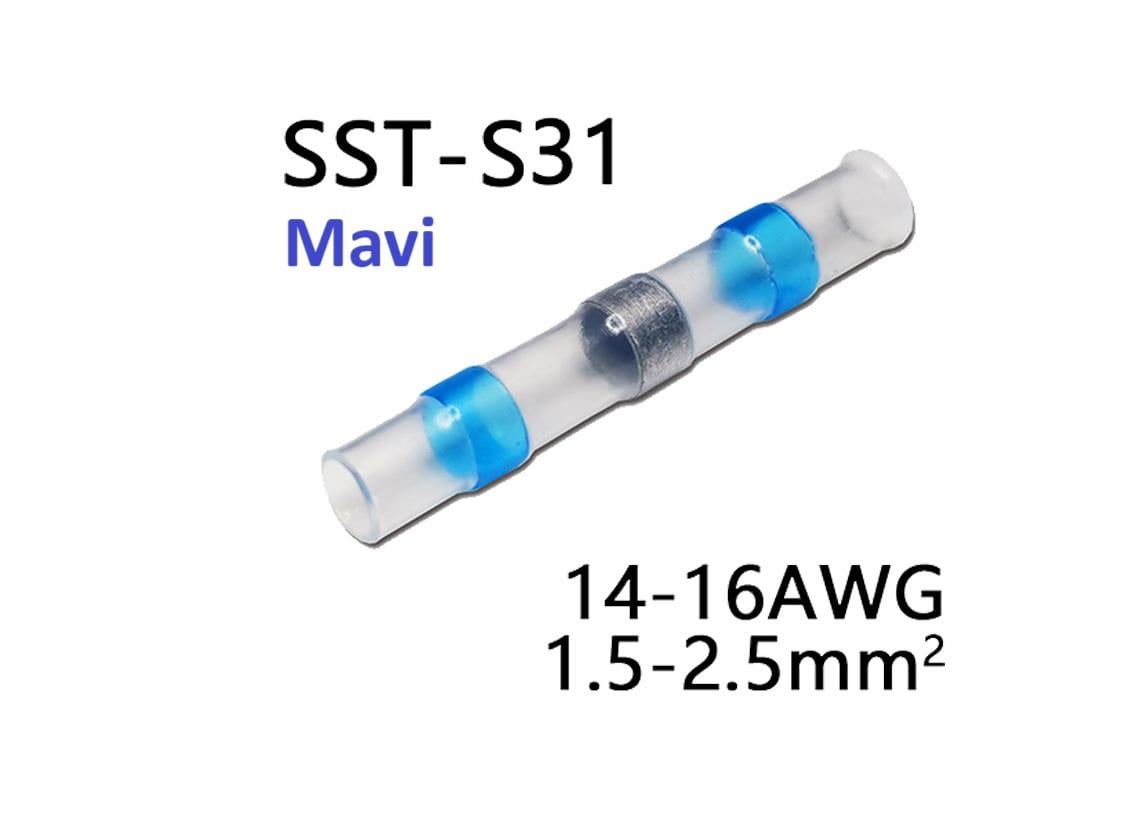 Lehimli Makaron Isı ile Daralan Lehimli Makaron SST S31 Mavi