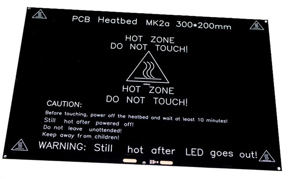 MK2A Pcb Alüminyum Heatbed Siyah 300X200