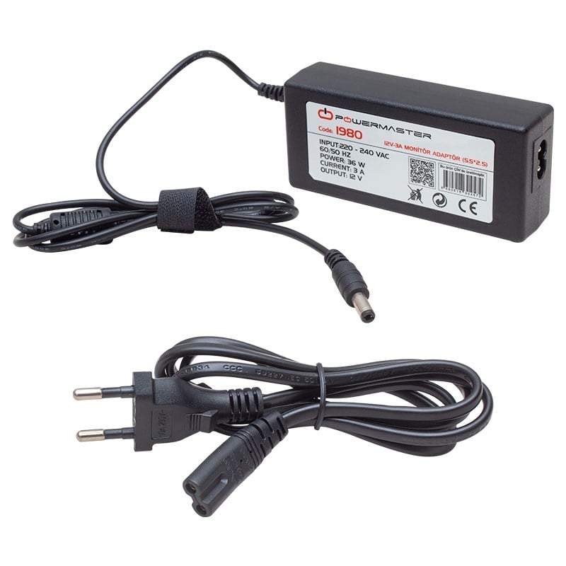 Powermaster 12v 3 Amper Plastik Kasa Masaüstü Adaptör
