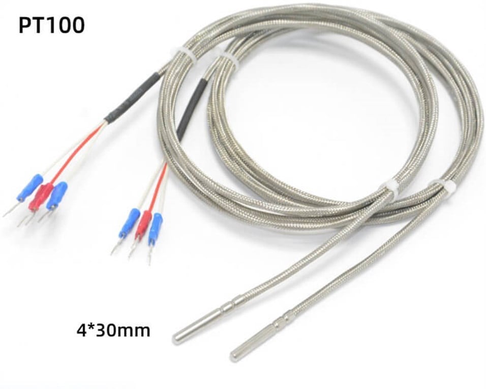 PT100 Sıcaklık Sensörü Termokupl 4mm Çap 1mt Kablolu
