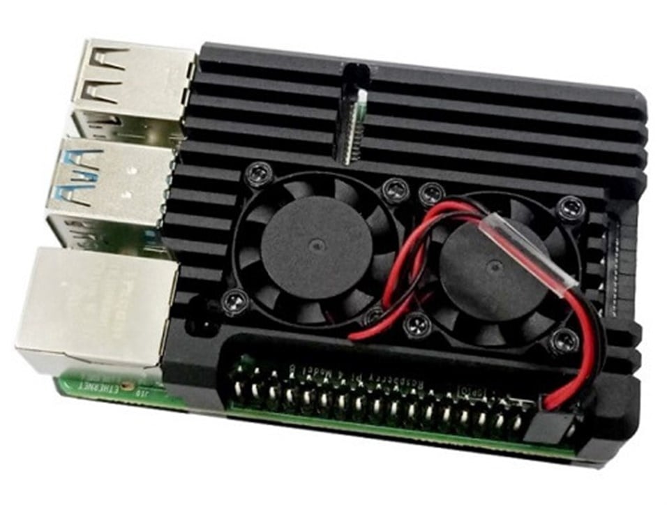 Raspberry Pi 4 Alüminyum Kasa Çift Fanlı Soğutucu