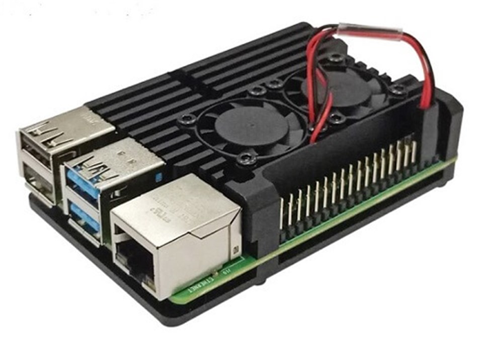 Raspberry Pi 4 Alüminyum Kasa Çift Fanlı Soğutucu