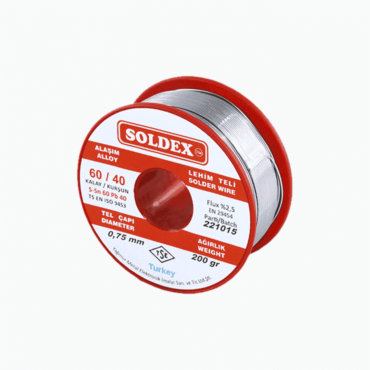 Soldex 0.75 mm 200 g Lehim Teli %60 SN / %40 Pb