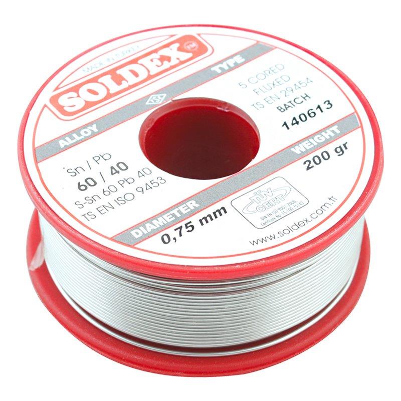 Soldex 0.75 mm 200 g Lehim Teli %60 SN / %40 Pb