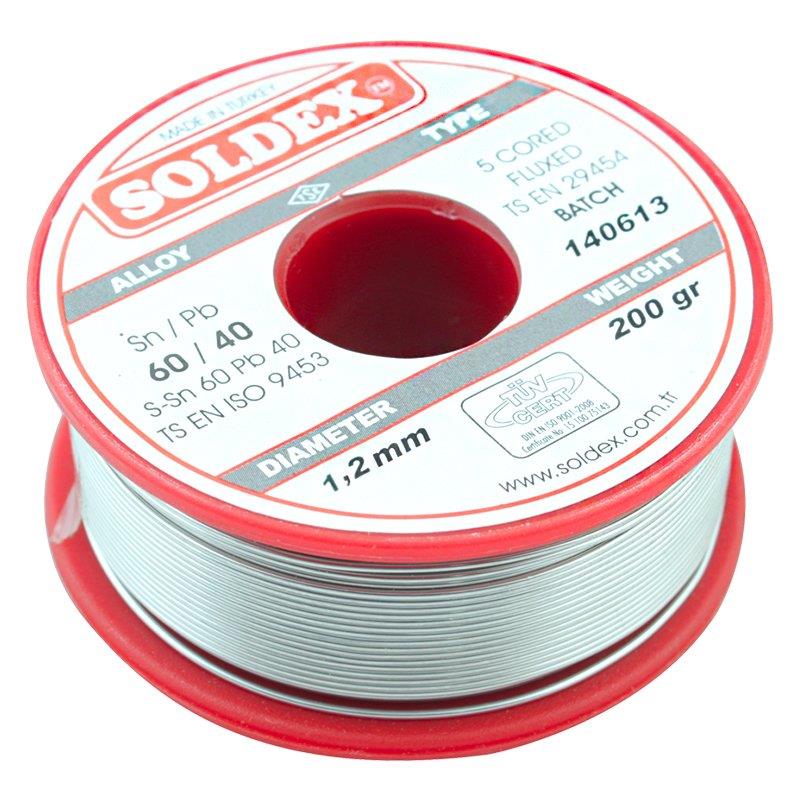 Soldex 1.2 mm 200 g Lehim Teli %60 SN / %40 Pb
