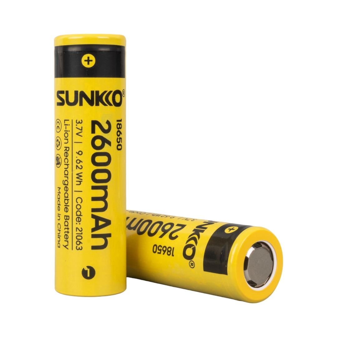 SUNKKO 3.7 V 2600 mAh Lithium Li-ion 18650 Şarjlı Pil