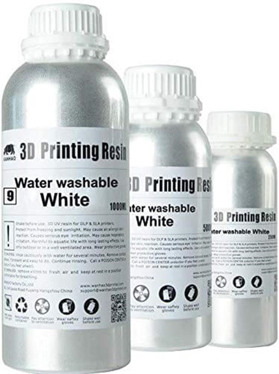 Wanhao Suda Temizlenen Beyaz Reçine Water Washable UV Resin White