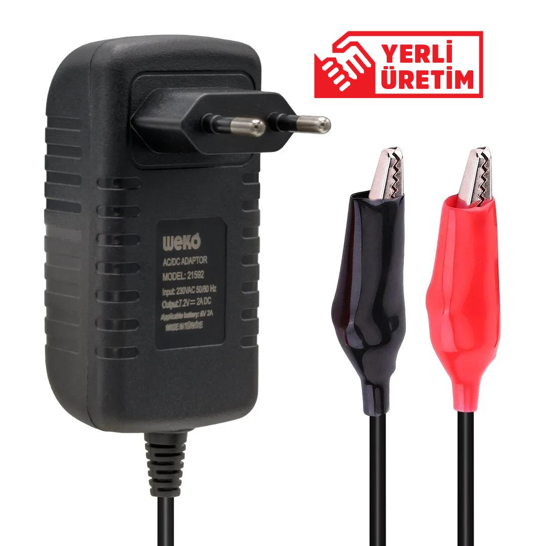 Weko 6v 2 Amper Akü Şarj Adaptörü Krokodil Uçlu