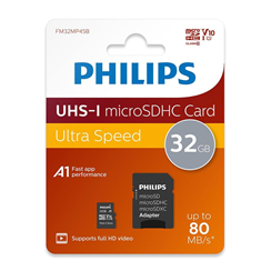Philips 32GB Class10 UHS-I U1 TF Adaptörlü Micro SDHC Hafıza Kartı