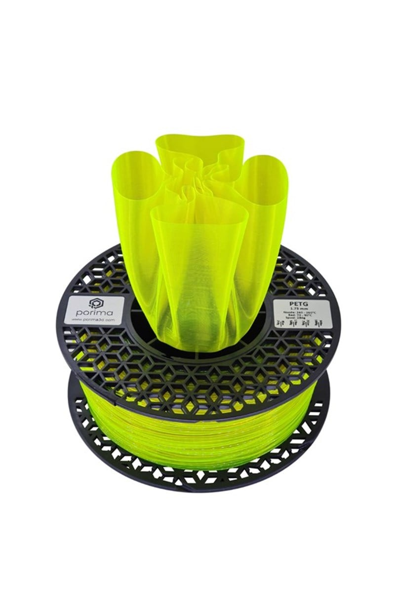 Porima PETG Transparan Neon Sarı Filament 1.75mm 1Kg