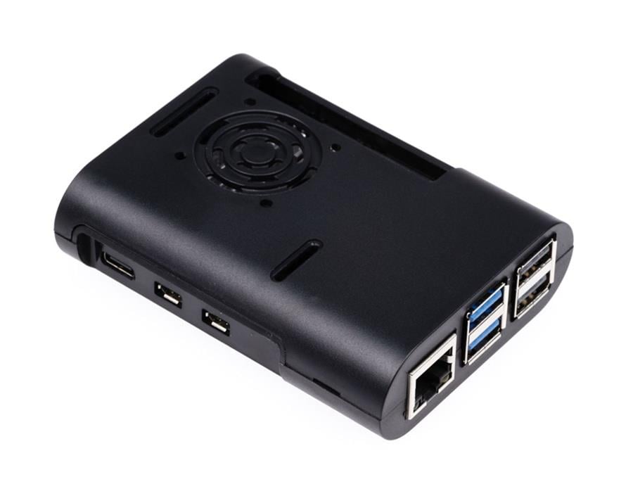 Raspberry Pi 5 Uyumlu Fanlı Koruma Kutusu Siyah