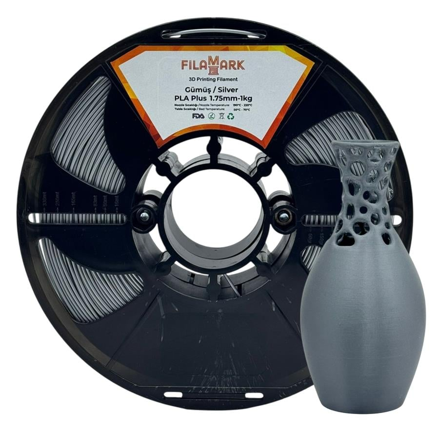 FilaMark PLA Plus Filament Gümüş 1.75mm 1Kg