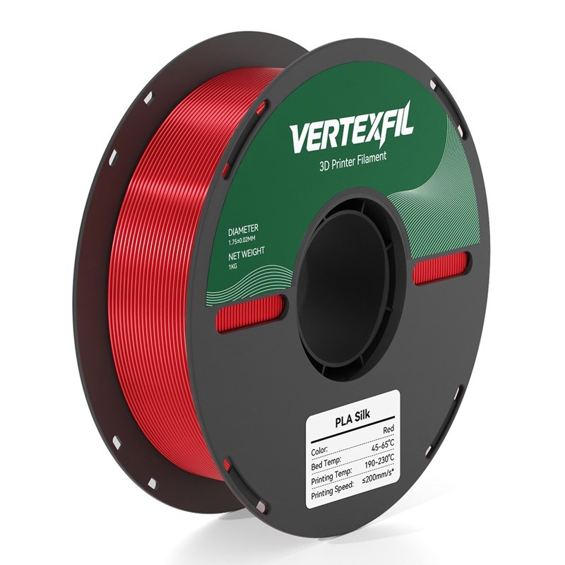 VERTEXFIL Silk PLA Kırmızı Filament 1.75mm 1Kg
