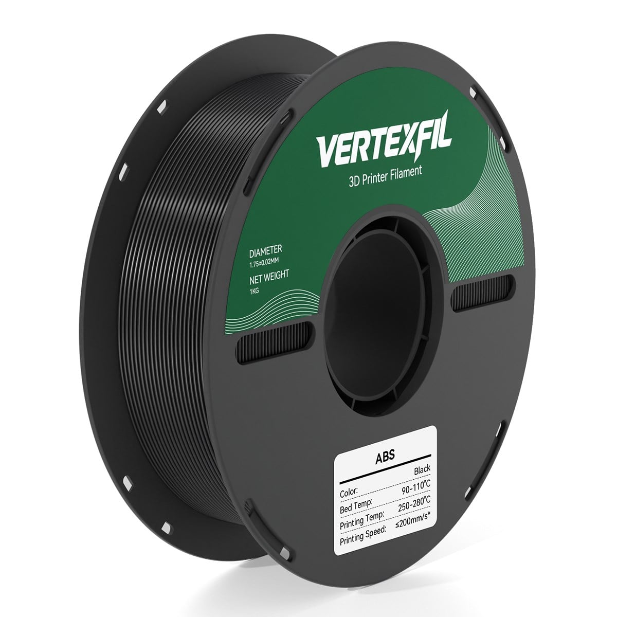 VERTEXFIL ABS Filament Siyah 1.75mm 1Kg