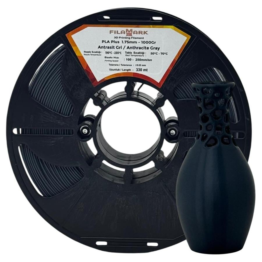 FilaMark PLA Plus Filament Antrasit Gri 1.75mm 1Kg