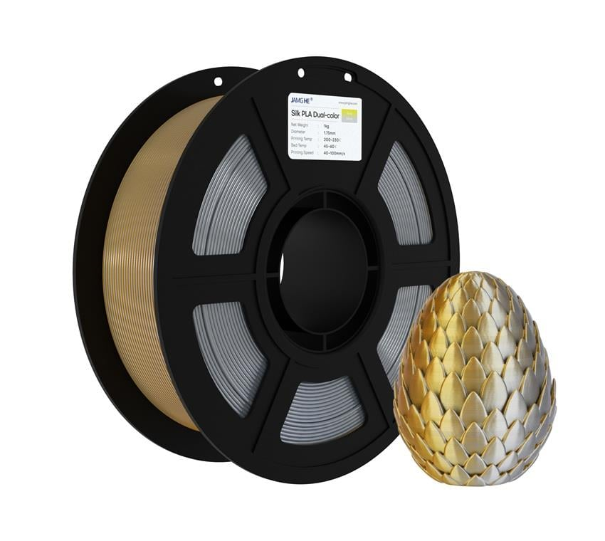 JAMG HE Çift Renkli Silk PLA Altın Gümüş Filament 1.75mm 1Kg
