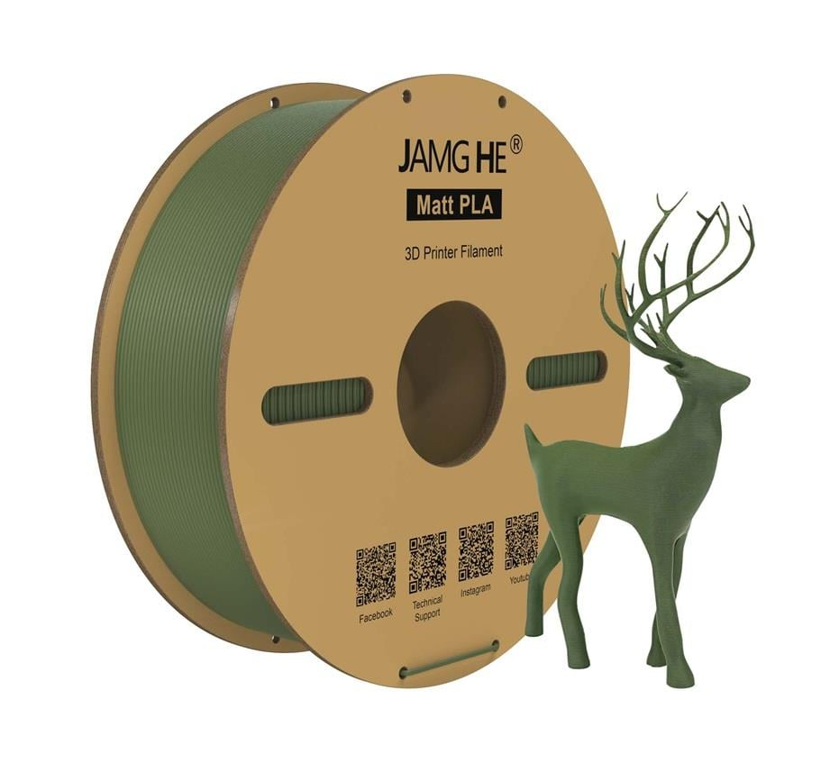 JAMG HE Matt PLA - Mat PLA Filament Zeytin Yeşili 1.75mm 1Kg