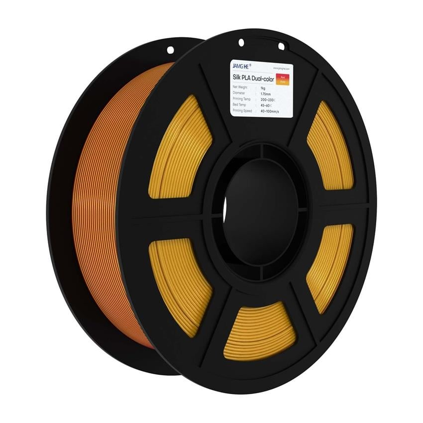 JAMG HE Çift Renkli Silk PLA Kırmızı Altın Filament 1.75mm 1Kg