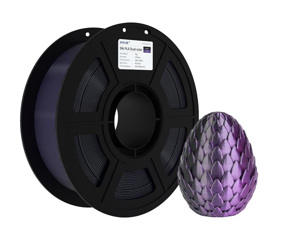 JAMG HE Çift Renkli Silk PLA Siyah Mor Filament 1.75mm 1Kg