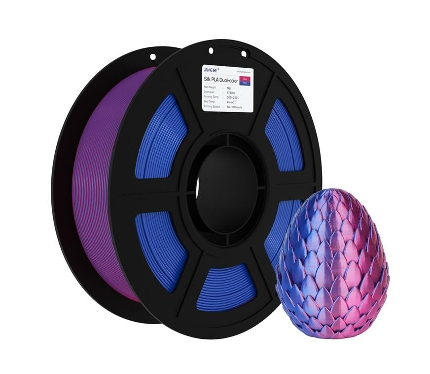 JAMG HE Çift Renkli Silk PLA Kırmızı Mavi Filament 1.75mm 1Kg