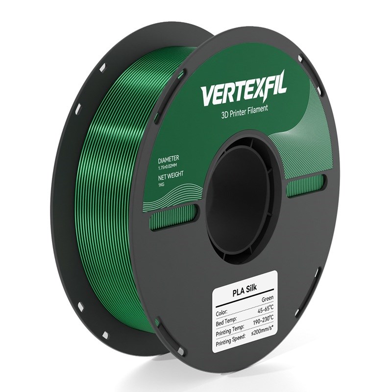 VERTEXFIL Silk PLA Yeşil Filament 1.75mm 1Kg