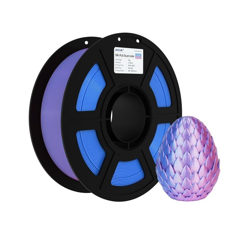 JAMG HE Çift Renkli Silk PLA Açık Mavi Gül Kırmızısı Filament 1.75mm 1Kg