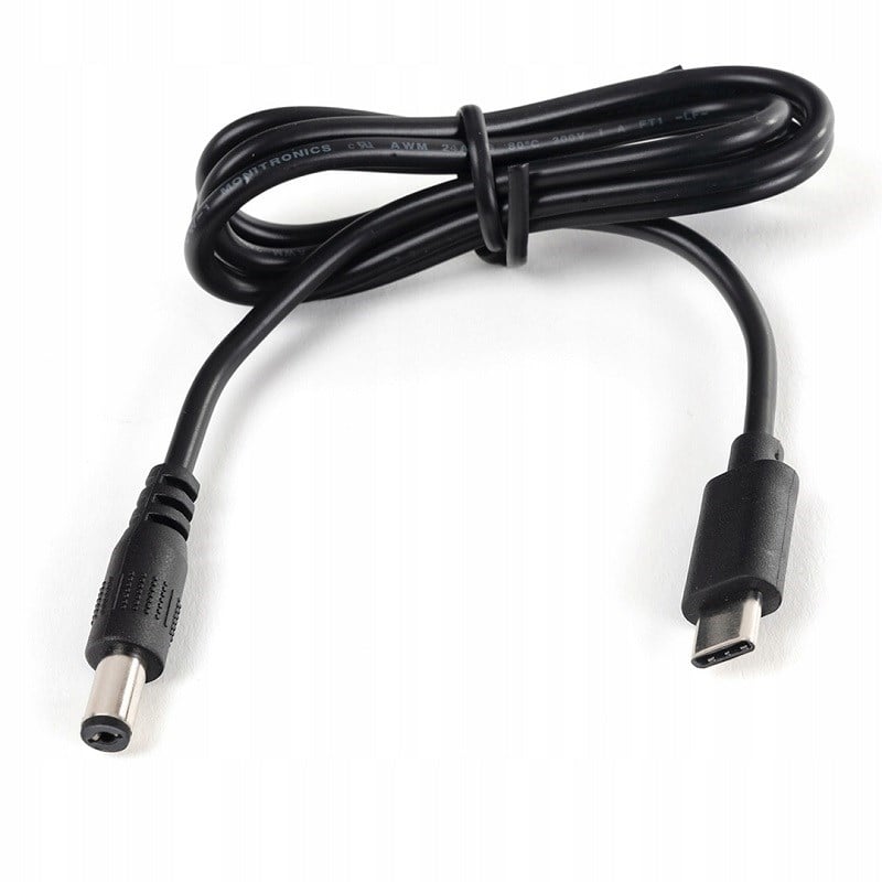 TYPE-C Erkek 5.5X2.5 mm Uçlu Adaptör Jacklı 1mt Kablo
