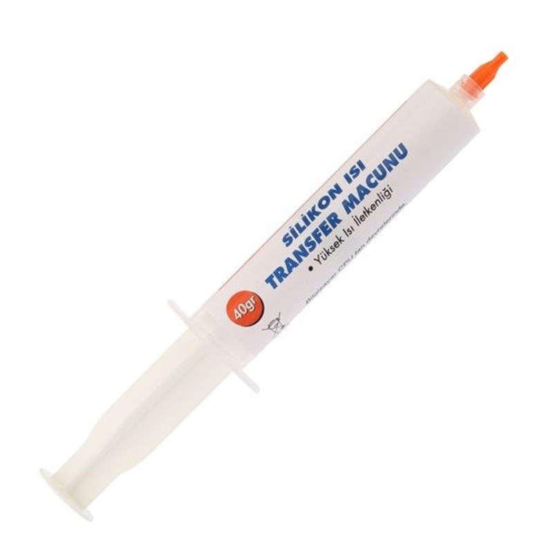 Beyaz Isı Transfer Silikonu Termal Macun 40 gr Şırınga 