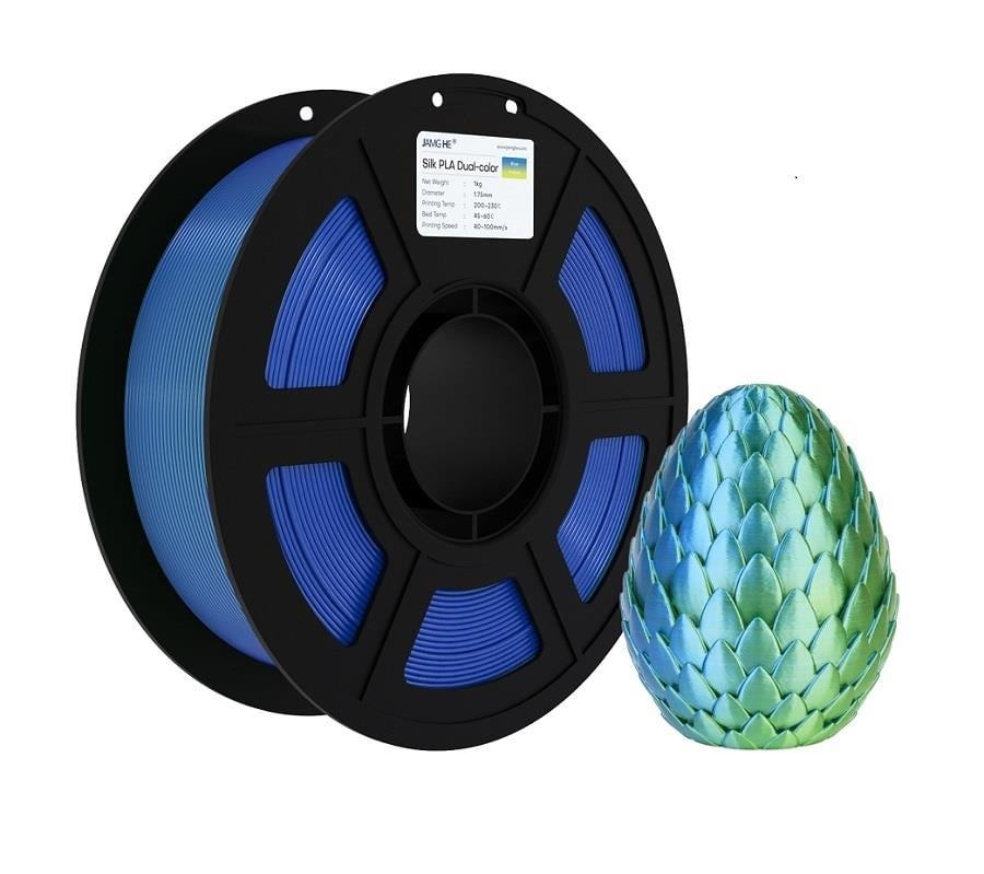 JAMG HE Çift Renkli Silk PLA Koyu Mavi Sarı Filament 1.75mm 1Kg