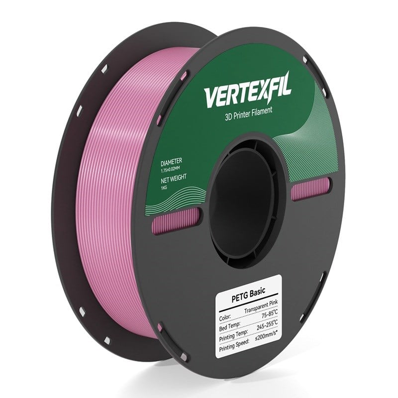 VERTEXFIL Basic PETG Filament Şeffaf Pembe 1.75mm 1Kg