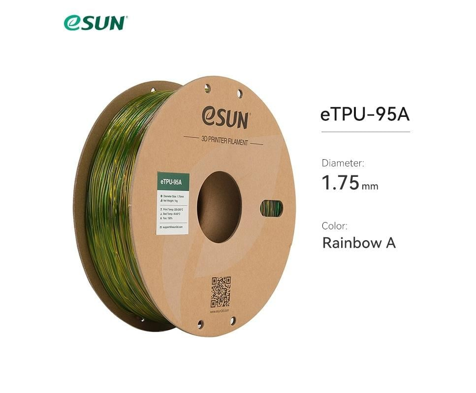 eSUN  eTPU 95A Filament Gökkuşağı 1.75mm 1Kg