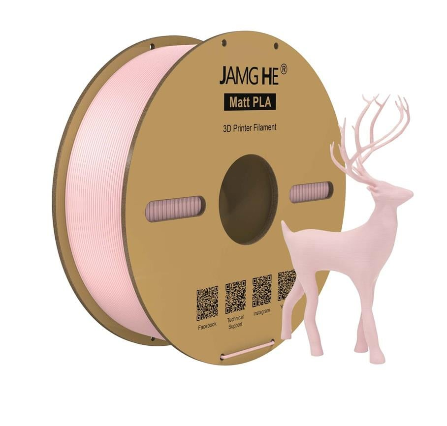 JAMG HE Matt PLA - Mat PLA Filament Pembe 1.75mm 1Kg