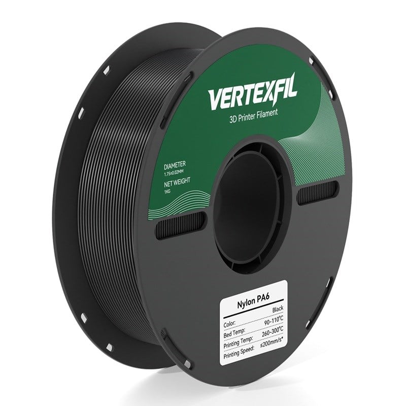 VERTEXFIL Nylon PA6 Filament Siyah 1.75mm 1Kg